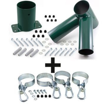 Aanbouwschommel set dubbel rond schuin