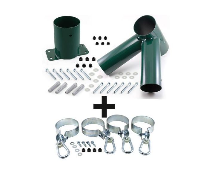 Aanbouwschommel set dubbel rond schuin