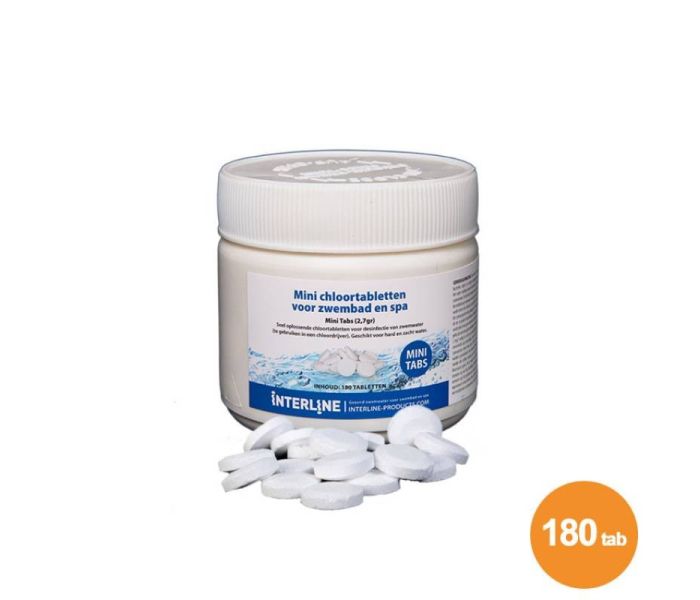 Chloortabletten 2,7 Gram mini quick Interline (180 stuks)