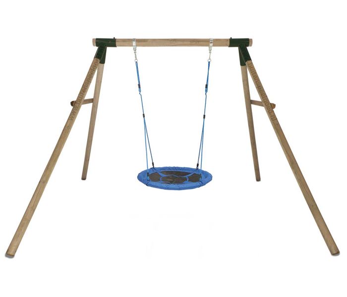 Nestschommel Rondhout Zwart/Blauw